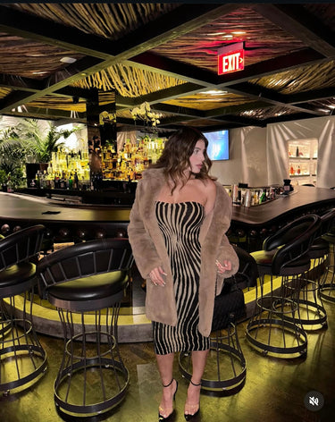 Black & Gold Strapless Bodycon Dress